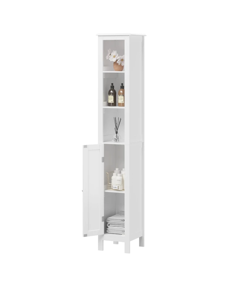 Midola 66.92" Tall Bathroom Storage Cabinet with Adjustable Shelves, Slim 1 Doors Freestanding Cabinet with Anti-Tip for Home, Small Spaces, Bathroom