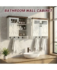 Midola Bathroom Wall Cabinet Over Toilet with Adjustable Shelves, Medicine Cabinet Storage Organizer for Bathroom Kitchen Garage, Hanging Towel Hook