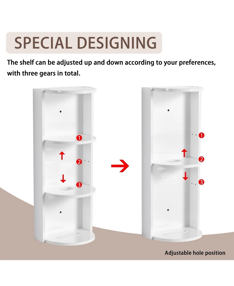 Midola 12" Bathroom Wall-Mounted Storage Rack, Float Mounting Design, Storage Saving for Bathroom