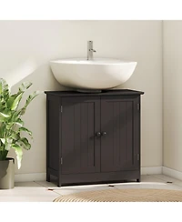 Busdays Coffee Bathroom Vanity Cabinet Under Sink Cabinet with 2 Doors and Adjustable Shelf