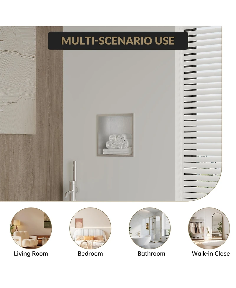 homfan 12 x 12 in Stainless Steel 304 Bathroom Niche, Recessed Shower Shelf Single Grid Built-in Wall Storage for Shower Bathroom Kitchen, Brushed