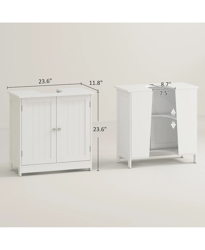 Busdays 24 Inch Under Sink Storage Cabinet with 2 Doors and Shelves Pedestal Sink Bathroom Vanity Furniture