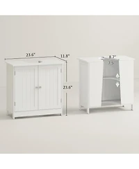 Busdays 24 Inch Under Sink Storage Cabinet with 2 Doors and Shelves Pedestal Sink Bathroom Vanity Furniture