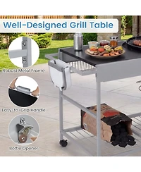 Sugift Movable Grill Table for 18 in 22 in Original Kettle for Camping