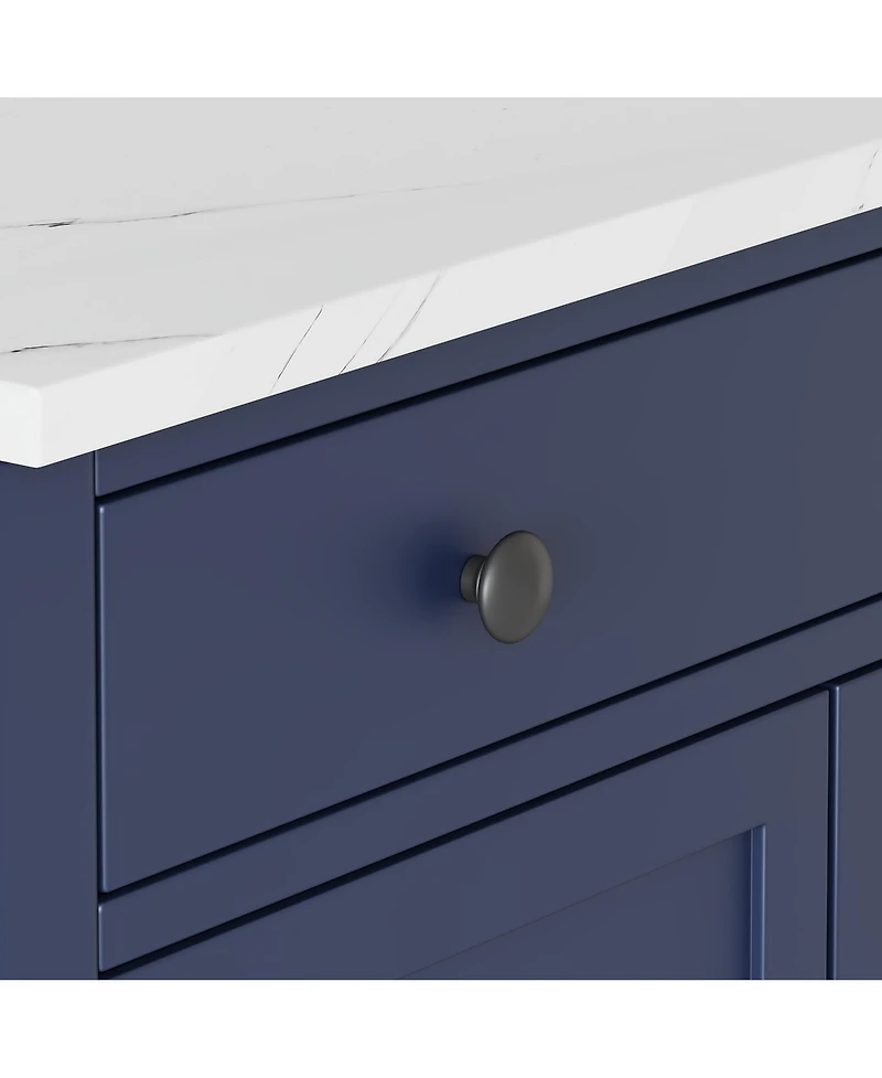 Boyel Living Modern Freestanding Kitchen Pantry, Buffet Storage Cabinet with Faux Marble Top, Coffee Bar Sideboard Drawer and Adjustable Shelves