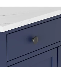 Boyel Living Modern Freestanding Kitchen Pantry, Buffet Storage Cabinet with Faux Marble Top, Coffee Bar Sideboard Drawer and Adjustable Shelves