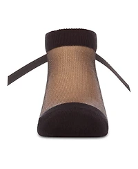 MeMoi Baby Girls Silky-Sheer Micro-Mesh Ankle Sock with Satin Bow