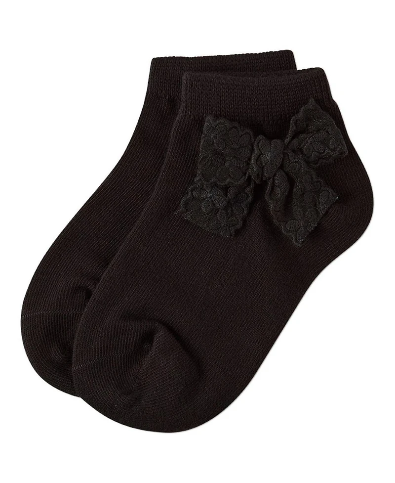 MeMoi Baby Girls Cotton-Rich Fashion Ankle Sock with Floral Lace Bow