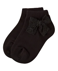 MeMoi Baby Girls Cotton-Rich Fashion Ankle Sock with Floral Lace Bow