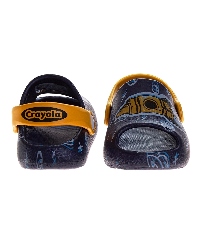 Crayola Boy's (5-10) Graphic Clogs with Heel Strap Lightweight Slip-On Casual Shoes