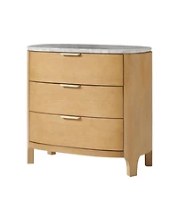 Hulala Home Antonio Modern 28" W 3 Drawer Solid Wood End Table with Marble Top