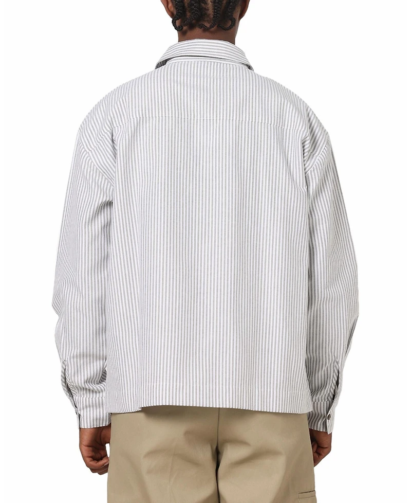Carre Men's Oxford Stripe Long Sleeve Button Up Shirt