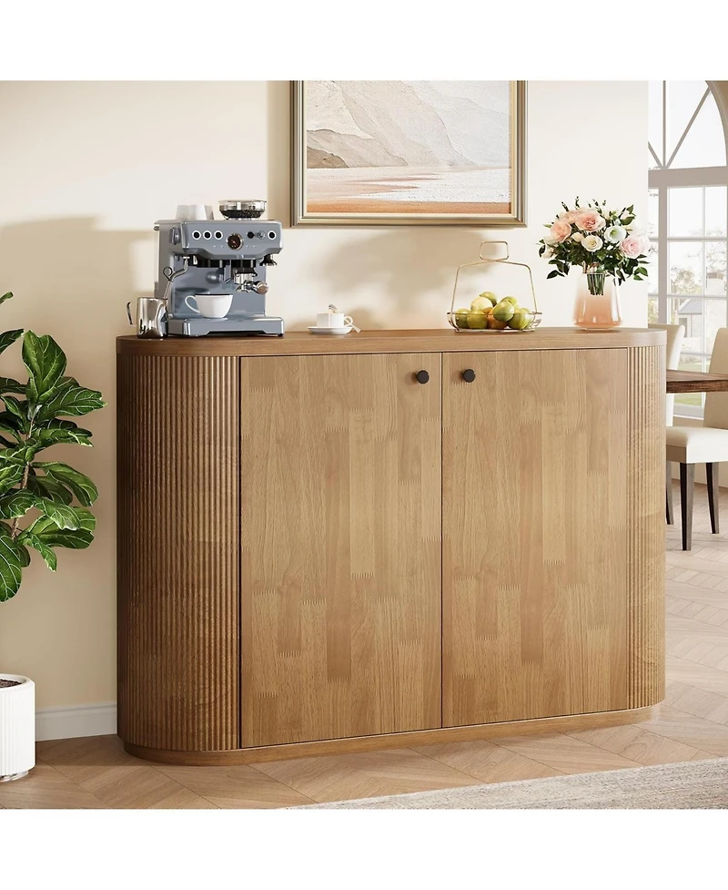 Tribesigns 47.24 Inch Sideboard Cabinet Buffet Storage Cabinet with 2 Doors, Modern Kitchen Buffet Cabinet