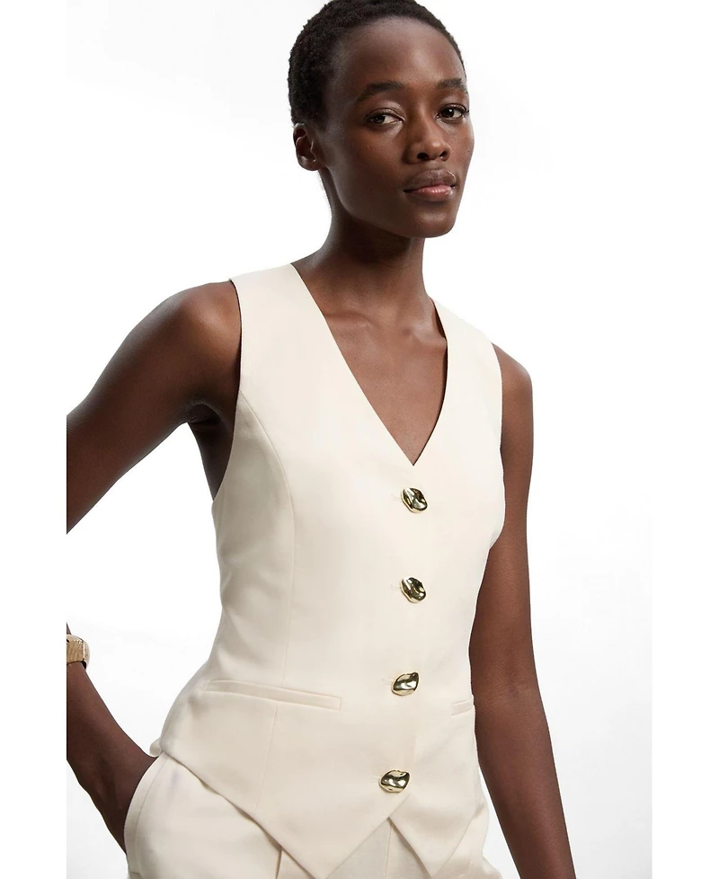 Karen Millen Women's Linen Corset Waistcoat