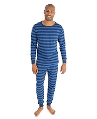 Leveret Men's Men s Two Piece Cotton Striped Holiday Pajamas