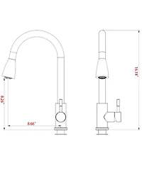 Phying Commercial Single Handle Kitchen Sink Faucet Brushed Nickel Pull Down Sprayer Design