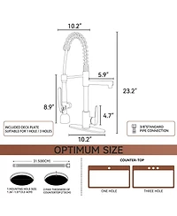 Phying Kitchen Sink Faucet with Led Pull Down Sprayer, Commercial Single Handle High Arc Kitchen Faucet