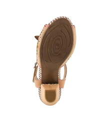 L'Artiste Women's Ankle Strap with Hand-Painted Design