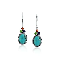 Bling Jewelry Lapis, Turquoise Western Dangle Earrings