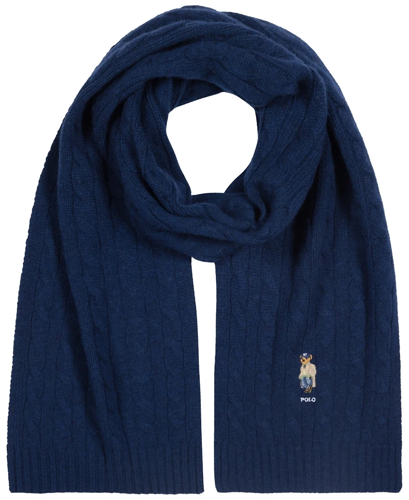 Polo Ralph Lauren Men's Wool Blend Litchfield Bear Cable Knit Scarf