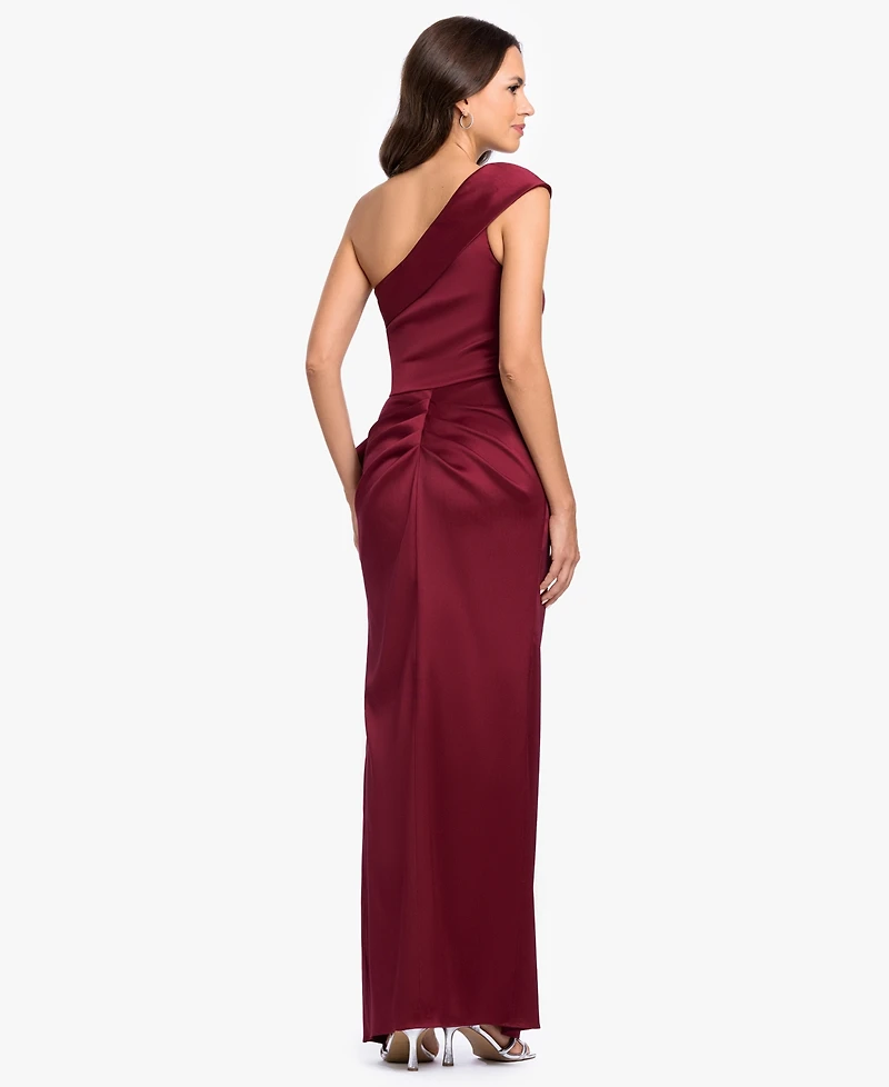 Betsy & Adam Women's Arcadia One-Shoulder Side Bow Ball Gown