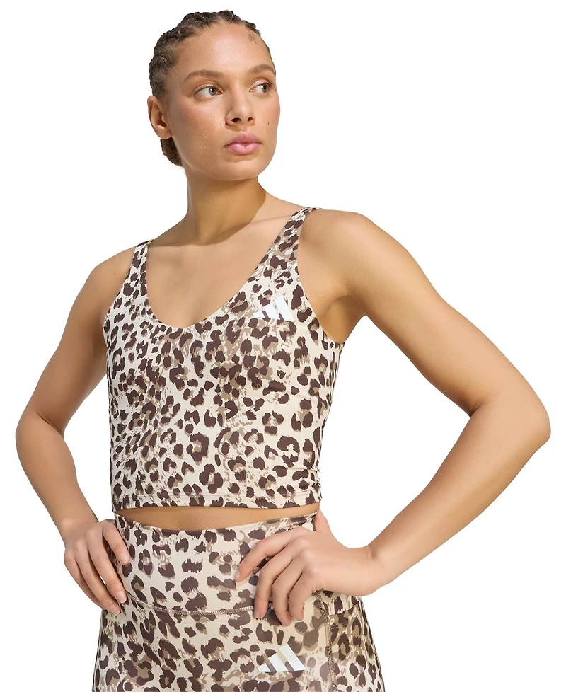 adidas Women's Workout Essentials Leopard Print Training Tank Top