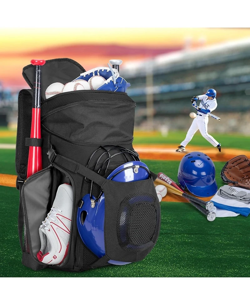 Furlihong Baseball Bag for Adult and Youth – Backpack Softball with Helmet Holder, Shoe Compartment Fence Hook