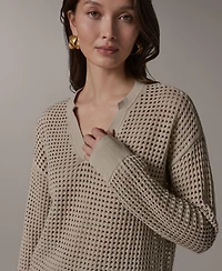 Donna Karan Weekend Women's Long-Sleeve Pointelle Sweater