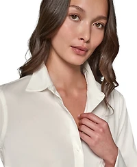 Donna Karan New York Women's A-Line Button Down Poplin Tunic