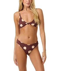 Oneill Juniors Camila Shells Printed Bikini Top Comber Mid Rise Bottoms