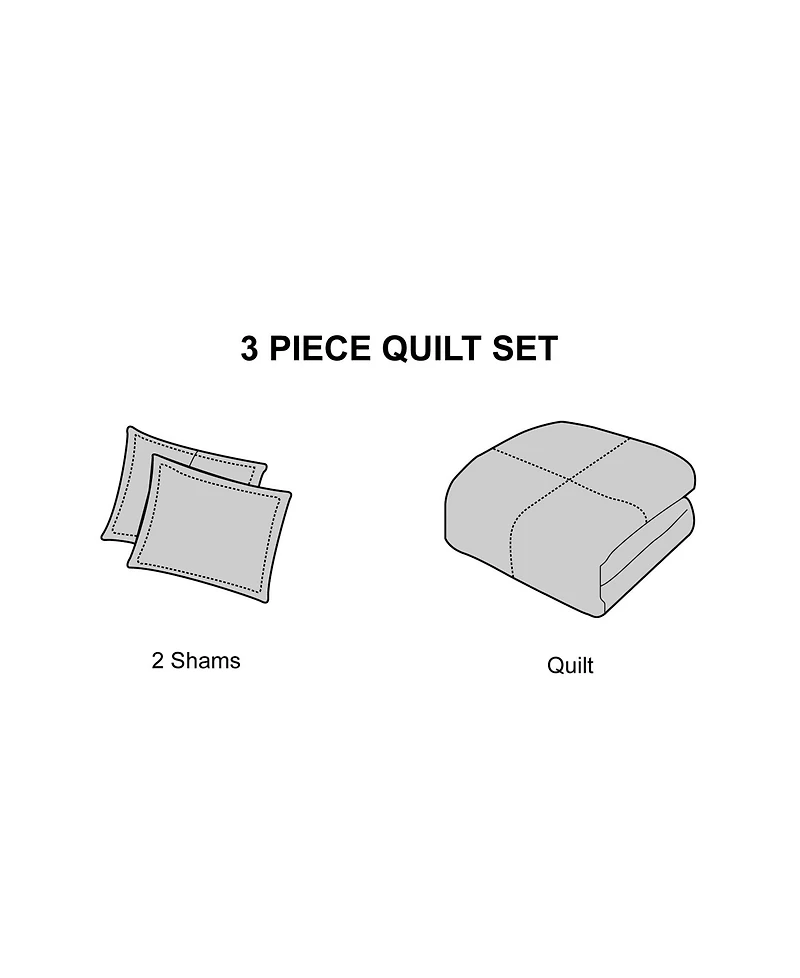 Stratford Park Rosa Floral 3-Piece Quilt Set