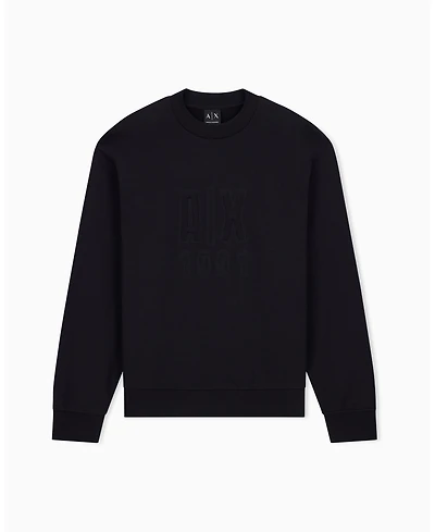 A|X Armani Exchange Men's Tonal French Terry A X 1991 Crewneck Sweatshirt
