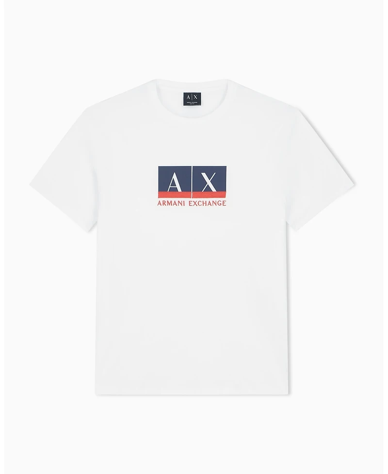 A|X Armani Exchange Men's Short Sleeve Metallic Box Logo Slim Fit T-Shirt