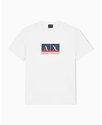 A|X Armani Exchange Men's Short Sleeve Metallic Box Logo Slim Fit T-Shirt