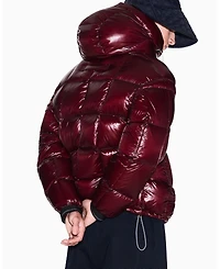 A|X Armani Exchange Men's Nylon Metallic Shine Down Hood with Jacket