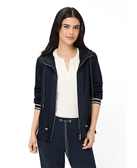 Olsen Women's Mixed Media Hooded Jacket