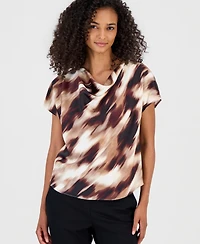 Anne Klein Women's Cowl Neck Short-Sleeve Blouse