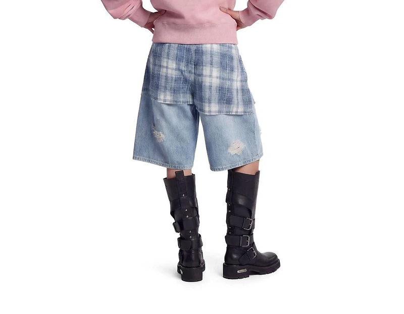 Aelfric Eden Women's Plaid Panel Chain Jorts