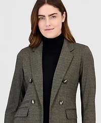 Anne Klein Women's Double Breasted Notched Collar Triple Pocket Blazer