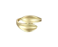 Rachel Glauber Modern 14K Gold Plated Bypass Leaf Wave Ring