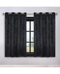 Superior Leaves Textured Blackout Curtain Set of 2