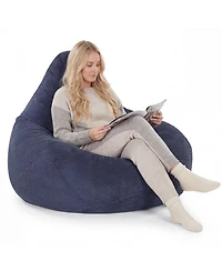 Slickblue Bean Bag Chair for Adults with Soft Filling and Corduroy Upholstery
