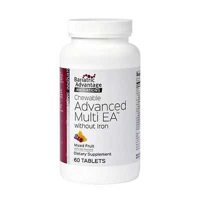 Bariatric Advantage Chewable Advanced Multi Ea Without Iron - High Potency Daily Multivitamin - for Bariatric Surgery Patients Including