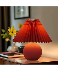 Brightech Serena 10" Ceramic Led Table Lamp with Pleated Shade