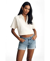 Mavi Jeans Women's Mavi's Julia Mid Rise Relaxed Short Lt Brushed Flex Blue