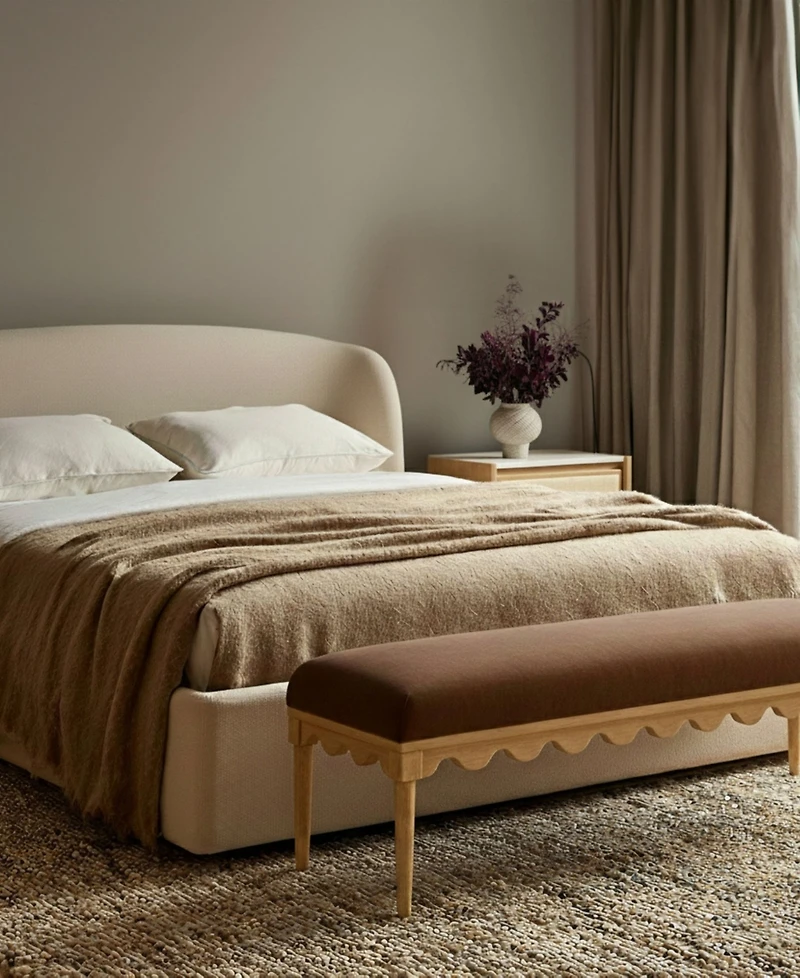 Tov Furniture Oodle 56.5" Fabric Mohair Bench