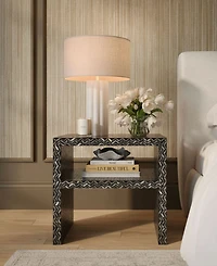 Tov Furniture Derry 20.5" Wood Mother of Pearl Nightstand