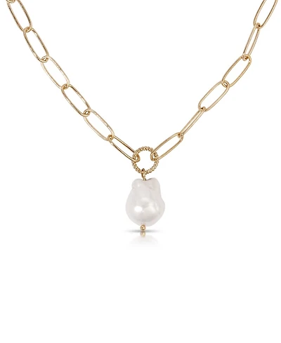 Ettika 18k Gold-Tone Plated Single Cultured Pearl Necklace