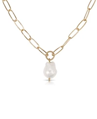 Ettika 18k Gold-Tone Plated Single Cultured Pearl Necklace