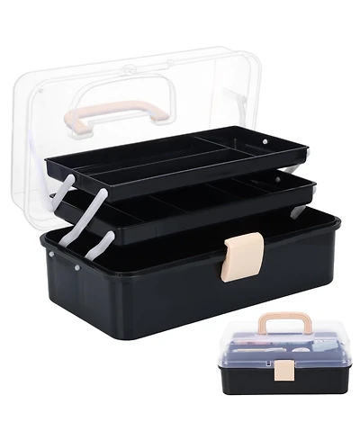 Xdovet Craft Organizer Tackle Box 3-Layer Folding Toolbox